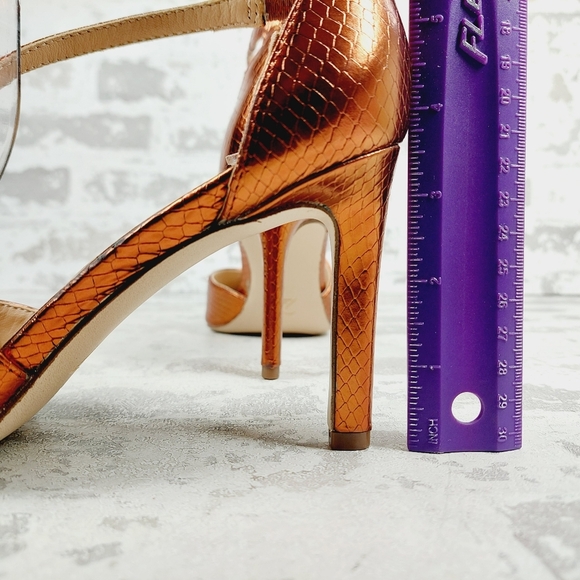 NEW Naturalizer 27 Edit Abilyn Brown Snake Pointy Toe Ankle Strap Pump Heel W697 - Picture 9 of 14